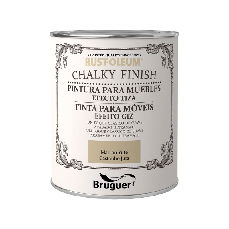 Vopsea lac pentru mobilă Bruguer Rust-Oleum Chalky Finish - Culoare Jută Brună - 125 ml