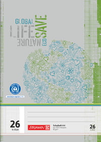 Brunnen 104412601 Recyklovaný školský zošit A4, štvorčekový, 16-listový, s okrajmi 1