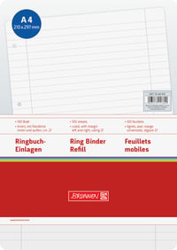 Brunnen 1066947 Rezerve pentru biblioraft A4, liniate cu margini, liniatură 27, 100 coli, 70 g/m² 3