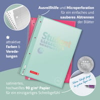Špirálový zápisník BRUNNEN College Notepad Premium Student Colour Code – A4, linajkový (typ 27), 80 listov, ónyxová čierna 3
