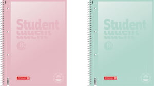 Caiet cu spirală Brunnen Student Premium Pastel A4, 80 de file, dictando, culori pastelate, cu marginea posterioară ușor ridicată (stare: vezi a doua imagine)
