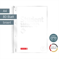 Školský zápisník BRUNNEN College Premium, A4, štvorčekový/linajkový, 80 listov, biely 2