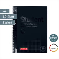 Špirálový blok BRUNNEN Collegeblock Premium Student Colour Code – A4, linajkový (26), 80 listov, ónyxová čierna 2