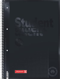 Špirálový blok BRUNNEN Collegeblock Premium Student Colour Code – A4, linajkový (26), 80 listov, ónyxová čierna 1