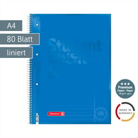 Špirálový blok Brunnen Colour Code Premium A4 štvorčekovaný (Lineatur 25), 80 listov, azúrovo modrý, 90 g/m² 2