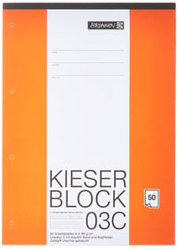 Školský zošit Brunnen KIESER-Block, A4, linajkový č. 3, 50 listov, 80 g/m², biely, trieda 3 – 1042923 1