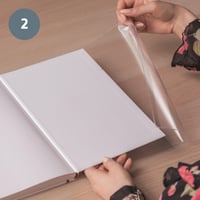 Priehľadná fólia na knihy Brunnen, 54,5 x 32 cm, s ochranou hrán, výška knihy 32 cm 3