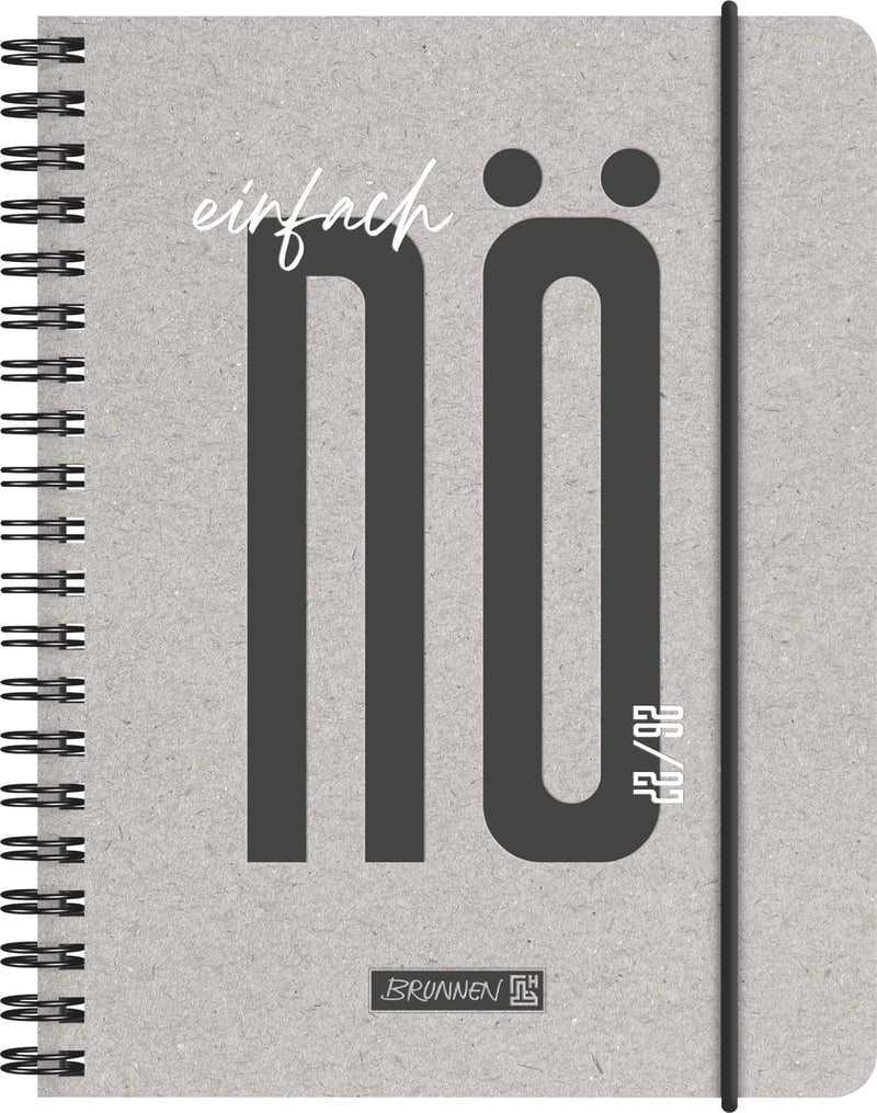 Agendă școlară BRUNNEN "Nope" 2026/2027 - format A6, 18 luni, planificare săptămânală (2 pagini = 1 săptămână), iulie 2026 - decembrie 2027