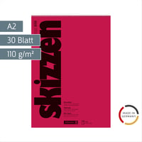 Skicár so špirálovou väzbou Brunnen A2 (420x594 mm), 110 g/m², 30 listov, bezkyselinový a bezdrevný výkresový papier 3