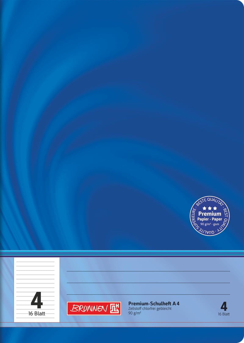 Prémiový školský zošit Brunnen Vivendi 104470402 A4, 16-listový, linajkový pre 4. ročník