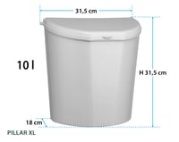 Závesný odpadkový kôš Brunner Pillar XL do obytného auta – sivý – 10 litrov 2