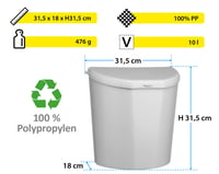 Závesný odpadkový kôš Brunner Pillar XL do obytného auta – sivý – 10 litrov 9