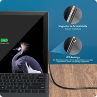 Nabíjačka na Microsoft Surface 65W Brusace, sieťový adaptér MU65W-A1706 s USB portom, kompatibilná s 65W, 44W, 39W, 36W 5