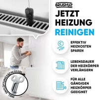BRUSHYZ Radiátor Tisztító Kefe 117 cm - Rugalmasan Hajlítható, Karcmentes Sörtékkel, Tölgyfa Nyéllel, Jobb Szobai Klímáért - Fekete 4