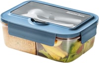 BRYN 1400 ml Bento Box Ételhordó Fedelesdoboz Kék Mikrózható Szilikon Tálcával 7