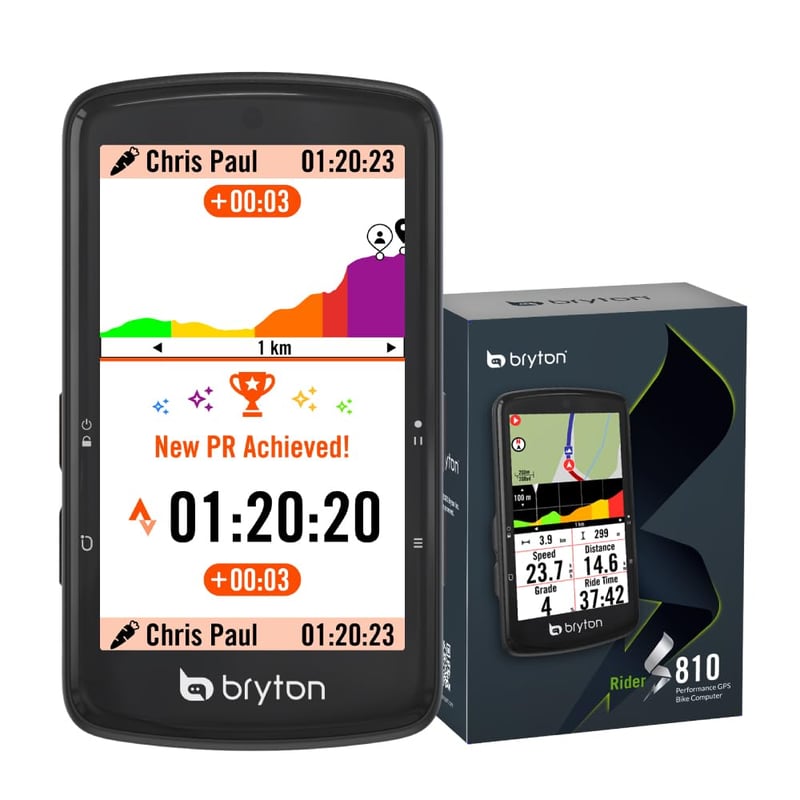 Cyklopočítač GPS Bryton Rider S810E s 3,5-palcovým dotykovým displejom, 50-hodinovou výdržou batérie, offline mapami Európy, ANT+/BLE