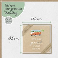Udržateľná narodeninová pohľadnica BSB Nature Card s obálkou, morský motív, 15,5 x 15,5 cm, pre ženy aj mužov 5