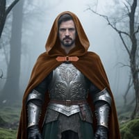 Unisex stredoveký kostým Gandalfa BSBUY s hnedým plášťom a brošňou so zeleným lístkom – renesančný vikingský kostým s kapucňou na karneval a Halloween 5