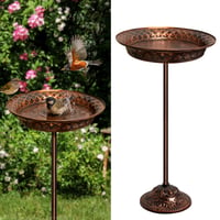 Bseical antik bronz álló fém madárfürdő - 70 x 27 cm 2