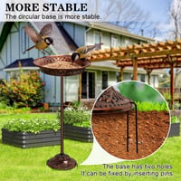 Bseical baie pentru păsări din metal antichizat, bronz, rezistentă la îngheț, pentru balcon sau grădină, vas cu apă, 70 x 27 cm 6