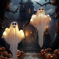 Bseical Halloween LED-es Szellem Dekoráció 60cm - 2 Darab Függeszthető Kert Dísz 2