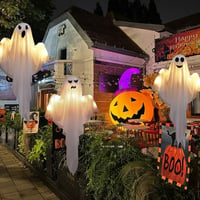 Bseical Halloween LED-es Szellem Dekoráció 60cm - 2 Darab Függeszthető Kert Dísz 3