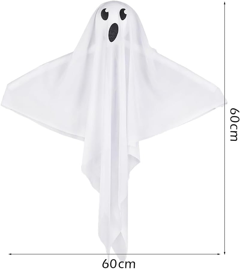 Bseical Halloween LED-es Szellem Dekoráció 60cm - 2 Darab Függeszthető Kert Dísz
