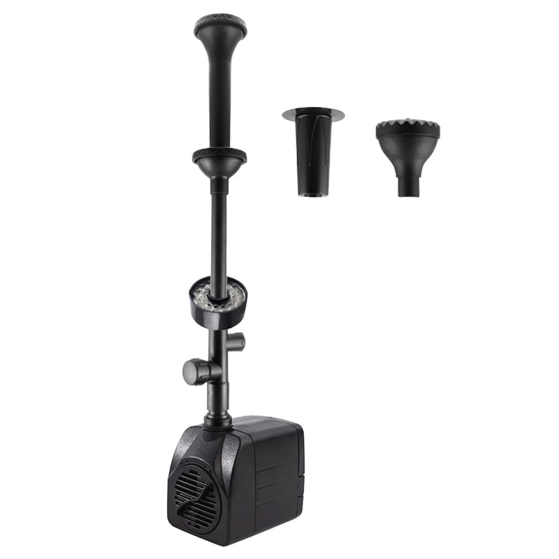 LED čerpadlo do záhradnej fontány, 2000 l/h, 25 W, nastaviteľný tlak vody, 3 trysky, tichá prevádzka, jazierko, akvárium, vodopád