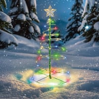 Ghirlandă Luminoasă Solară LED în formă de Spirală Bseical, Decorațiune de Crăciun pentru Exterior, Iluminat Decorativ de Grădină cu Energie Solară 1
