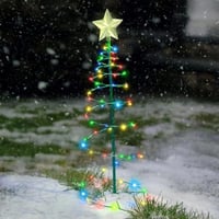 Ghirlandă Luminoasă Solară LED în formă de Spirală Bseical, Decorațiune de Crăciun pentru Exterior, Iluminat Decorativ de Grădină cu Energie Solară 6