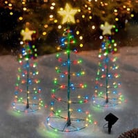 Ghirlandă Luminoasă Solară LED în formă de Spirală Bseical, Decorațiune de Crăciun pentru Exterior, Iluminat Decorativ de Grădină cu Energie Solară 4