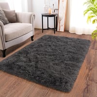 BSGIFT 60x110 cm antracit puha szőnyeg hálószobai futó magas szálú csúszásmentes 3