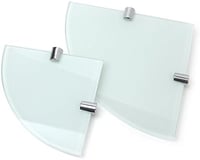 BSM Marketing Fehér edzett üveg sarokpolc készlet 6 mm, 2 db 150 mm és 200 mm 1
