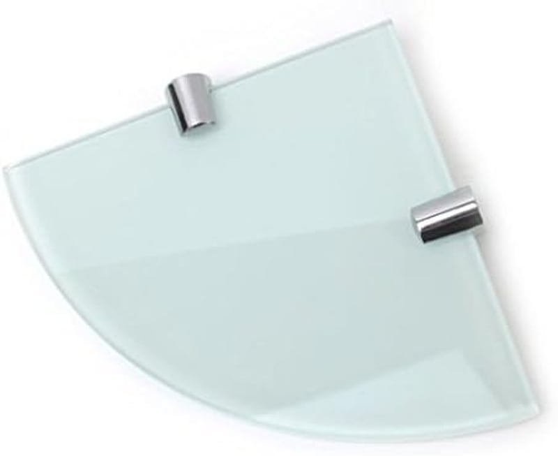 BSM Marketing Fehér edzett üveg sarokpolc készlet 6 mm, 2 db 150 mm és 200 mm