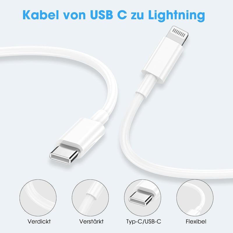 BSTOEM USB-C Lightning kábel 2db 1m+2m iPhone 14/13/12/11 MFi tanúsított