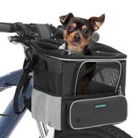 Coș de bicicletă frontal BSWAY DAISTERN pentru câini, max. 3 kg, cu suport de montare Φ53 mm, funcție de rucsac, geantă de umăr și scaun auto, cu fereastră din plasă pentru ventilație și pernă impermeabilă pentru câini de talie mică 1