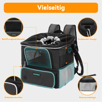 Coș de bicicletă frontal BSWAY DAISTERN pentru câini, max. 3 kg, cu suport de montare Φ53 mm, funcție de rucsac, geantă de umăr și scaun auto, cu fereastră din plasă pentru ventilație și pernă impermeabilă pentru câini de talie mică 6