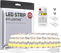 BTF-LIGHTING FCOB COB LED szalag 1m 640LED/m USB 5V RF távirányítóval konyha hálószoba 1