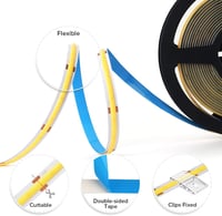 BTF-LIGHTING FCOB COB USB LED szalag természetes fehér 2m 320LED/m DC5V RA>90 4