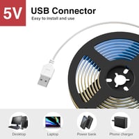 BTF-LIGHTING FCOB COB USB LED szalag természetes fehér 2m 320LED/m DC5V RA>90 7