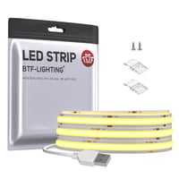 BTF-LIGHTING FCOB COB USB LED traka, prirodno bijela, 320 LED/m - 2 m 2