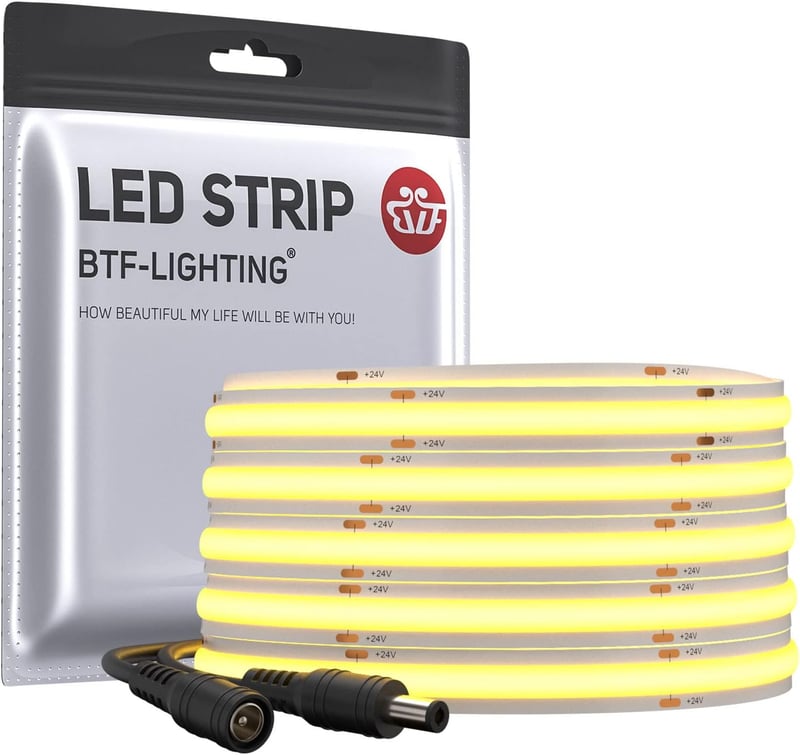 BTF-LIGHTING FCOB LED szalag 4000K természetes fehér 528LED/m dimmelhető 5m 24V
