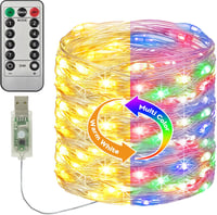btfarm 120 LED Tündérfény USB Csatlakozóval - 12m Rézhuzalos Fényfüzér Távirányítóval, Időzítővel, 8 Világítási Móddal - Beltéri Dekoráció P 1