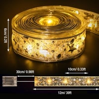 btfarm 12m 120 LED Karácsonyi Szalag Lámpa Távirányítóval, 8 Mód, Időzítő, Elemről Működő Meleg Fehér Fény 5