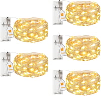 btfarm 5 db Elemes LED Tündérfény Időzítővel - 2m 20 LED Ezüst Mikro Fényfüzér Beltéri Dekorációhoz - Meleg Fehér Világítás Esküvőre, Karács 1