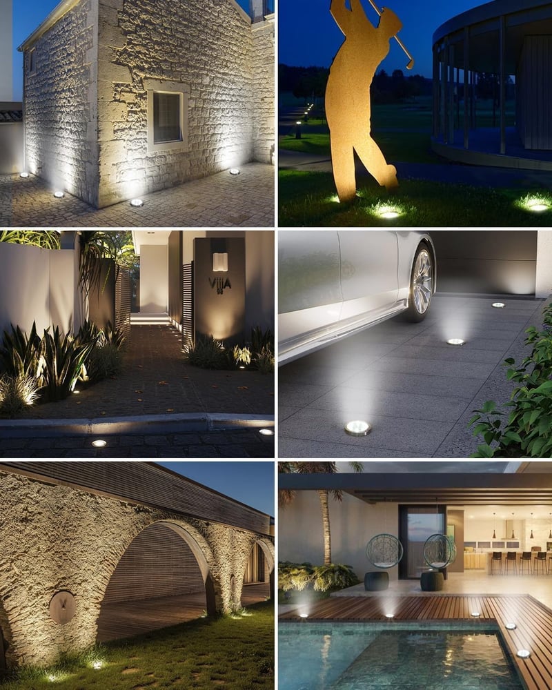 btfarm 9 db Napelemes Kerti Lámpa, 8 LED-es Kültéri Talajvilágítás, IP65 Vízálló, Fém-Műanyag, Járda, Terasz, Bejárat Megvilágításhoz, Hideg