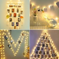 btfarm LED Fotó Tündérfény 50 LED-del, 30 Csipesszel - 5m Rézhuzal, Időzítővel, Elemes Működés - Szobadekoráció Képekhez, Falra 6