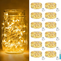 btfarm LED Tündérfény Csomag - 12db Elemes Mini Fényfüzér, 2m 20 LED, 3 Világítási Mód, Vízálló, Beltéri Dekorációhoz, Esküvőre, Karácsonyra 1