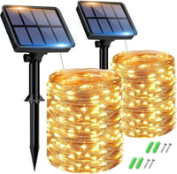 btfarm Napelemes Kerti Fényfüzér 2x15m 150 LED - Kültéri Vízálló IP65 Rézhuzalos Világítás 8 Üzemmóddal Kerthez, Teraszhoz, Fákhoz 1