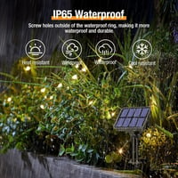 btfarm Napelemes Kerti Fényfüzér, 2x8m, 160 LED, 8 Világítási Mód, IP65 Vízálló, Réz Vezeték, Kültéri-Beltéri Dekoráció Erkélyre, Kertre 3
